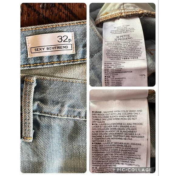 GAP 32 Petite Womens Jeans light wash distressed - Picture 10 of 10